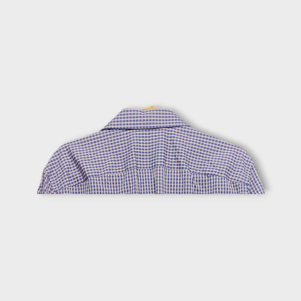 Mens UNTUCKit Stretchy Blue Plaid Long Sleeve Button Up Size Large - Picture 3 of 5